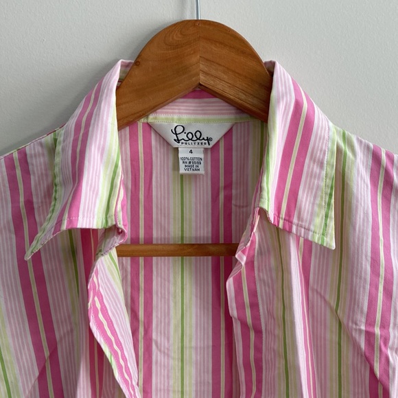 Vintage Lilly Pulitzer Candy Stripe Button Up, 4 - Picture 2 of 9